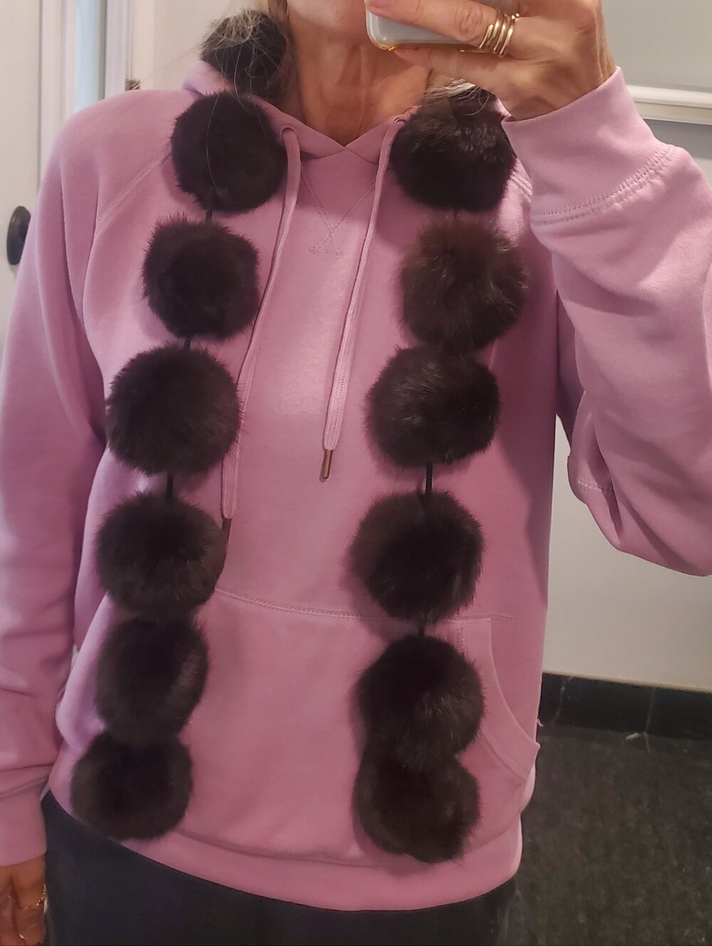 Fox Fur Pompom Scarf